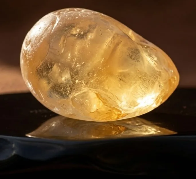 A single tear of Maydi frankincense, glowing amber
